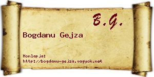 Bogdanu Gejza névjegykártya